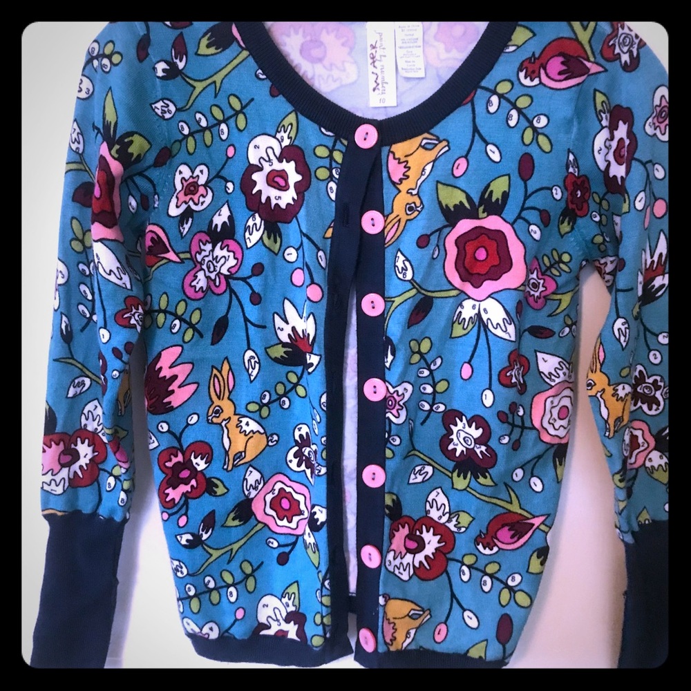 Adorable floral cardigan sz 10